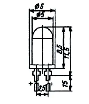 АЛ336Ж диод светоизлучающий фото 3