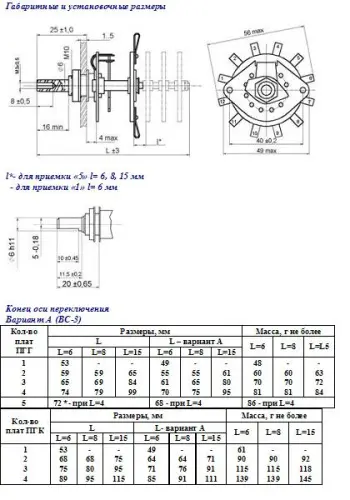 ПГК-2П4Н-К переключатель галетный фото 4