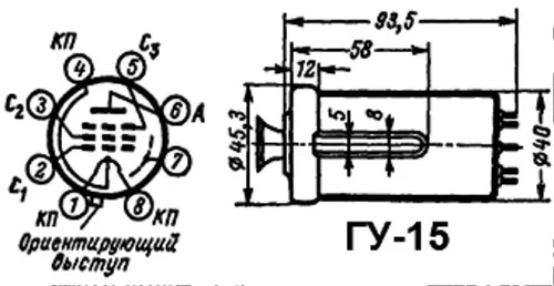 ГУ-15 генераторный пентод фото 3